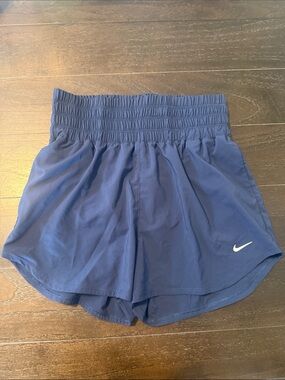 Nike Women's Deep Blue high waisted Elastic-Waist Athletic Shorts